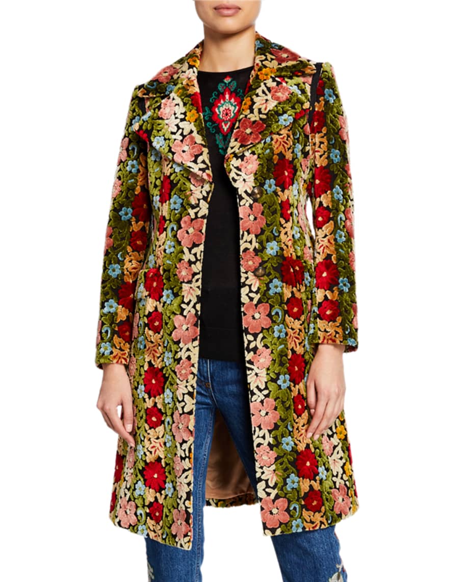 Etro Carpet Floral Embroidered Coat | Neiman Marcus