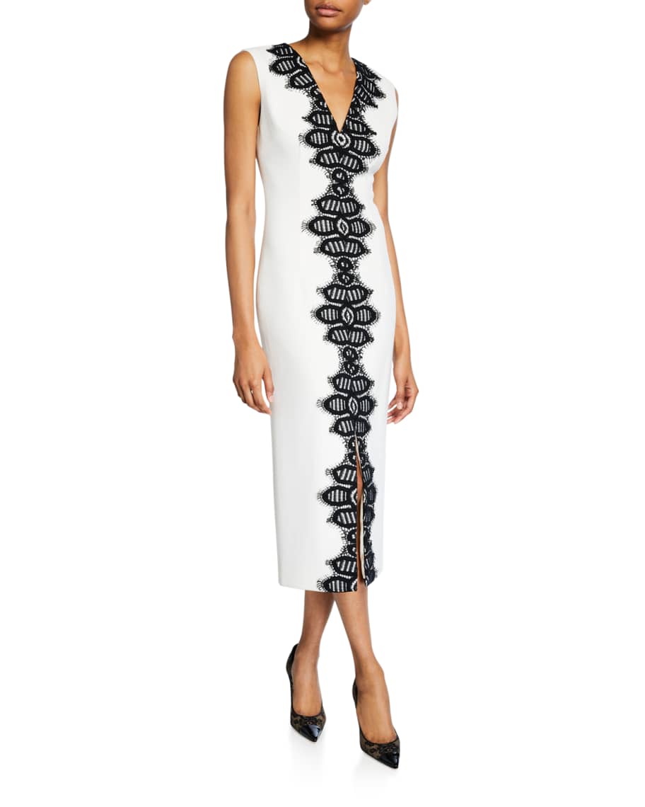 Corded Lace Detail Sheath Dress