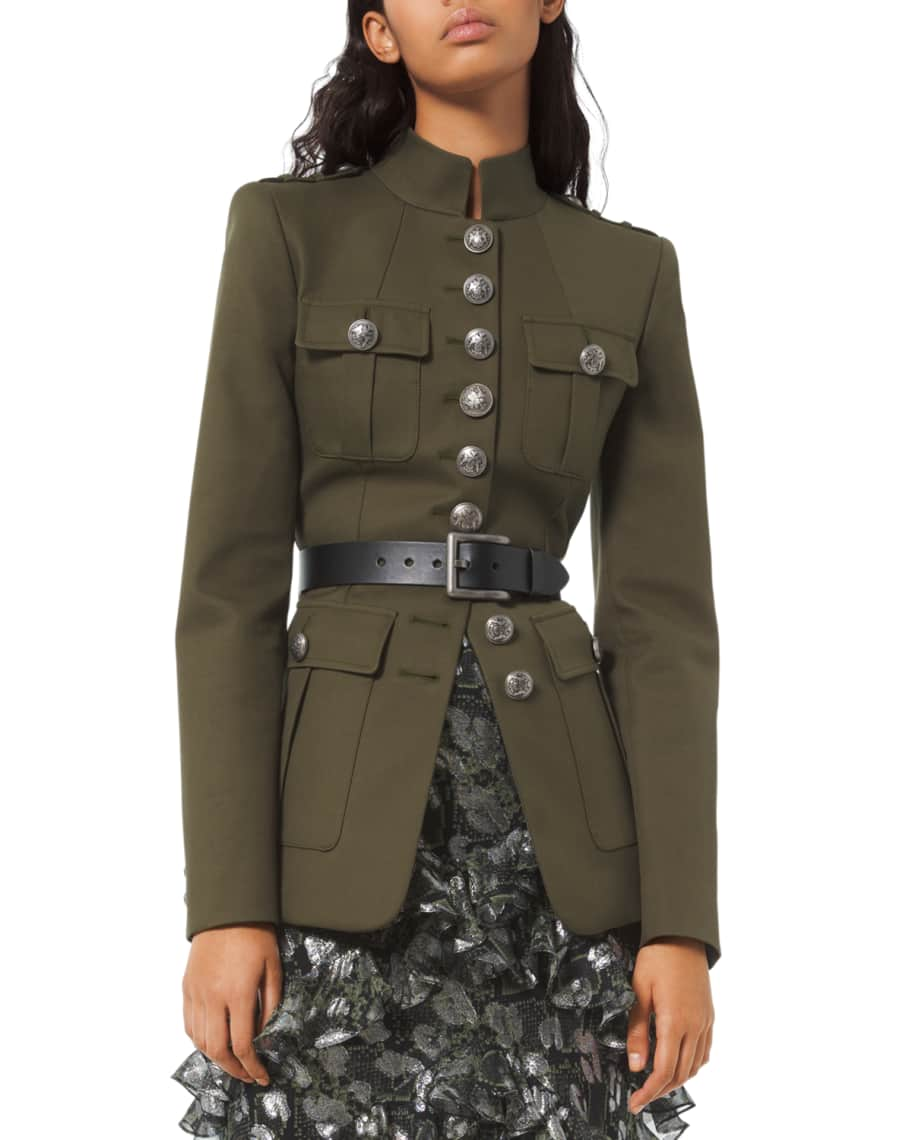 Michael Kors Collection Twill Military Jacket | Neiman Marcus