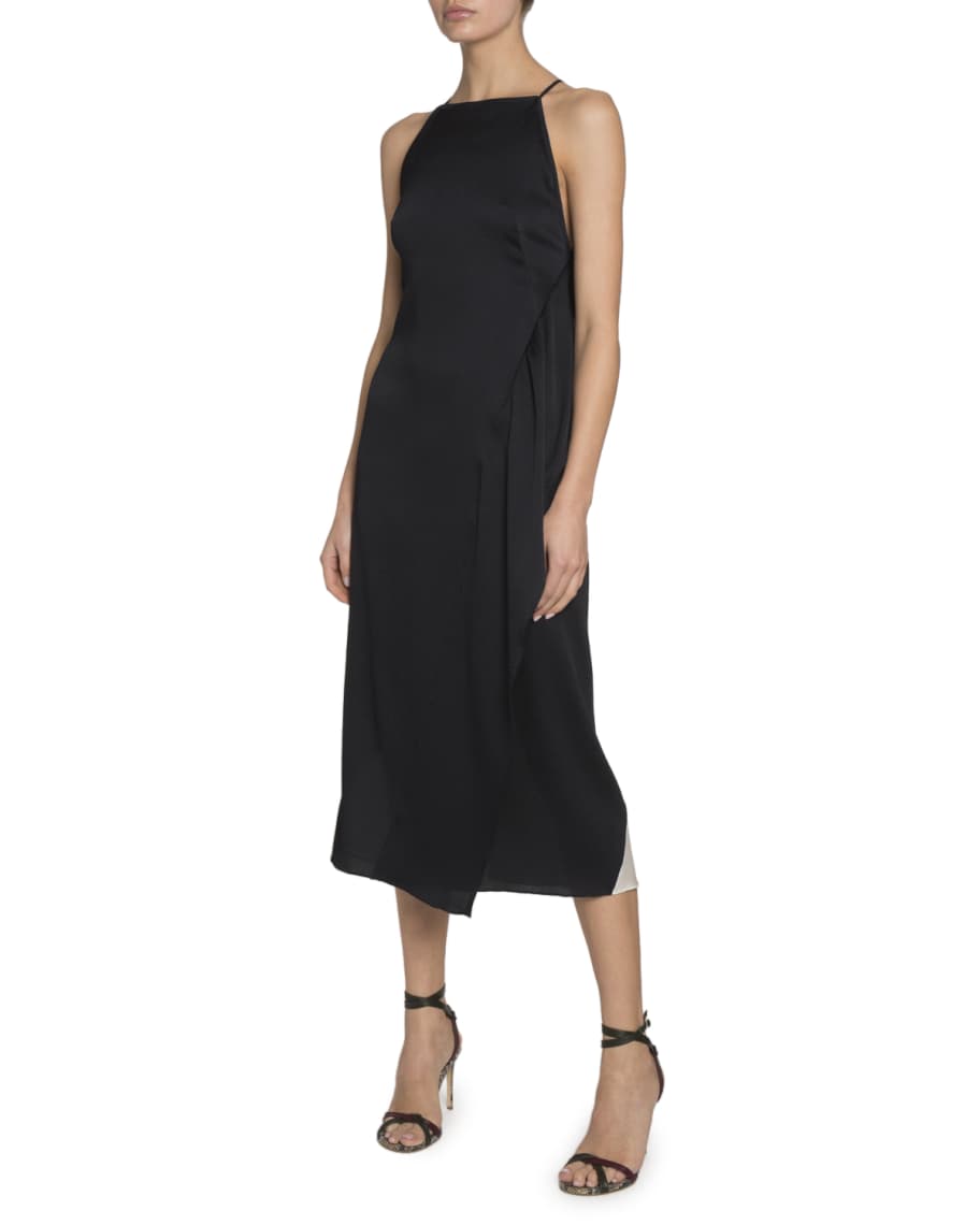 Victoria Beckham Silk Seersucker Asymmetric Dress | Neiman Marcus