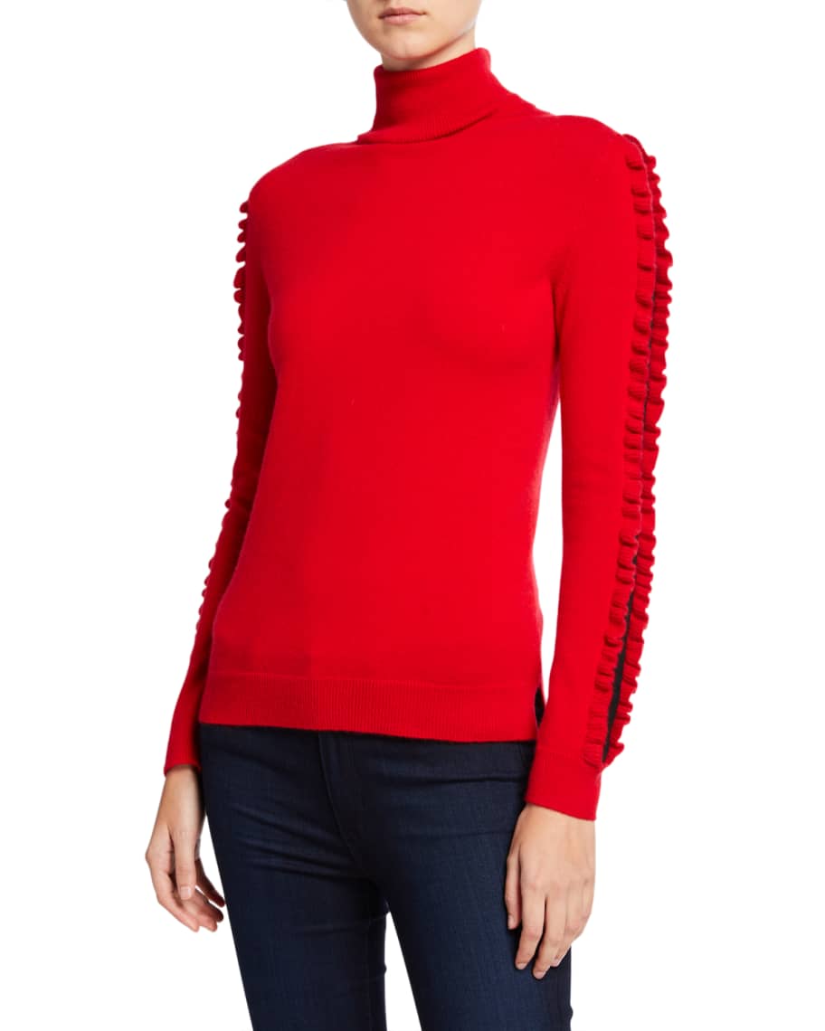 Neiman Marcus Cashmere Collection Cashmere Turtleneck Sweater Lace ...