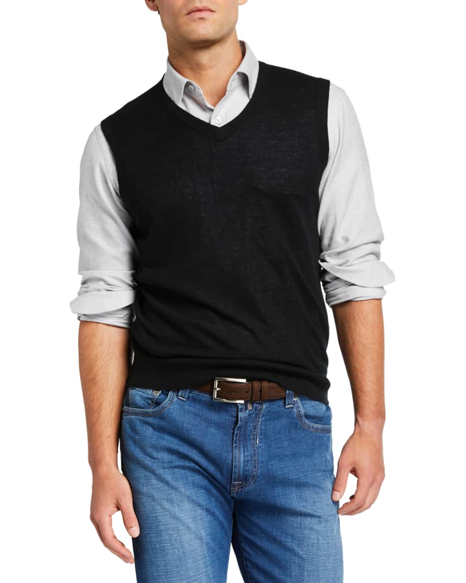 Mens cashmere sweater vest hotsell