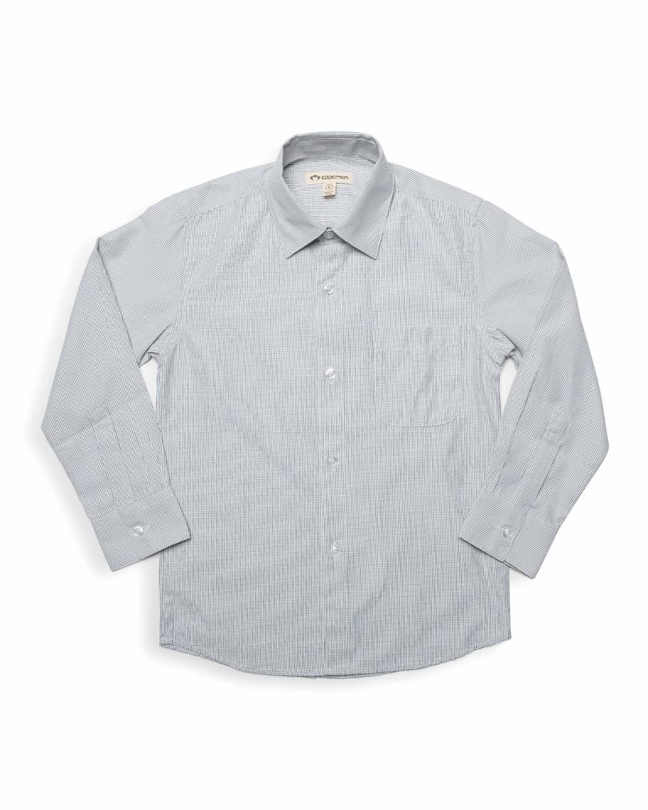 Appaman Boy's Standard Micro Grid Dress Shirt, Size 2-12 | Neiman Marcus