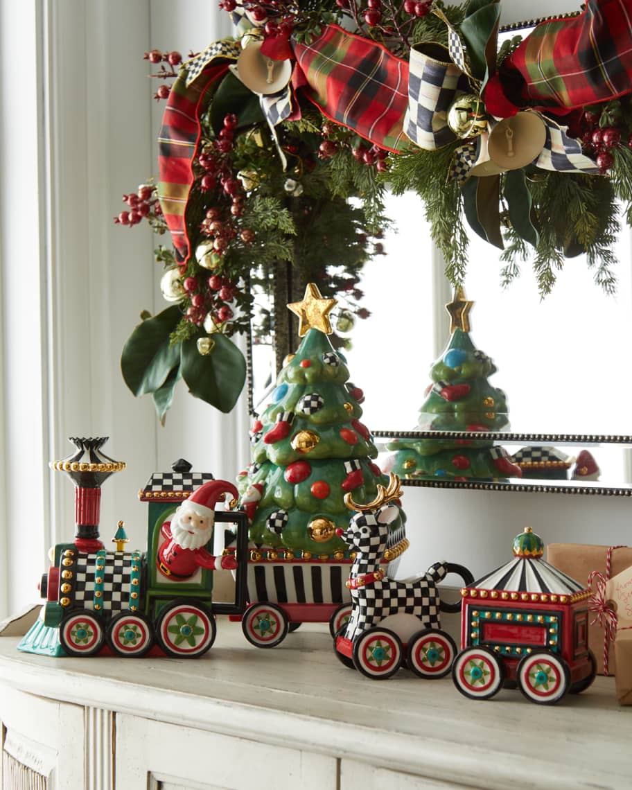 McKenzie-Childs クリスマス トレー、ご飯茶碗 McKenzie-Childs クリスマス トレー、ご飯茶碗