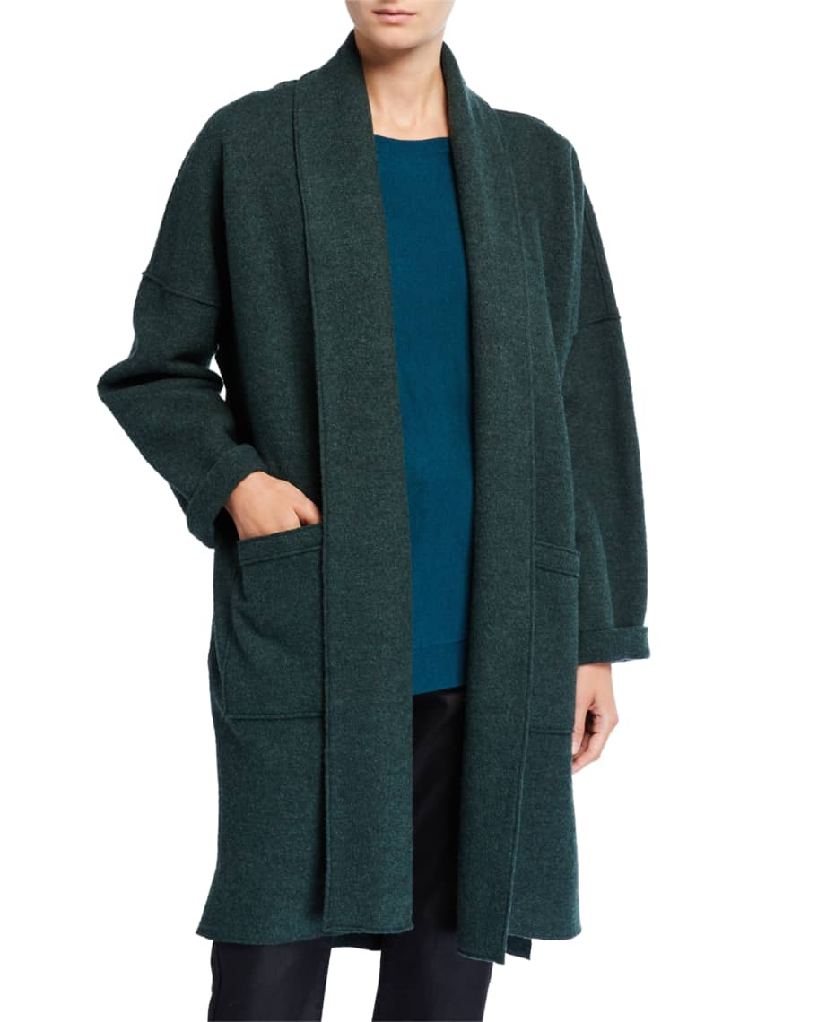 Eileen Fisher Boiled Wool Long Kimono Jacket | Neiman Marcus