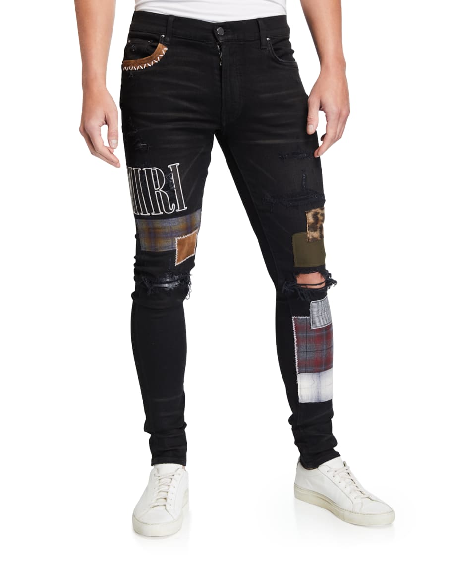 Amiri patchwork jeans discount