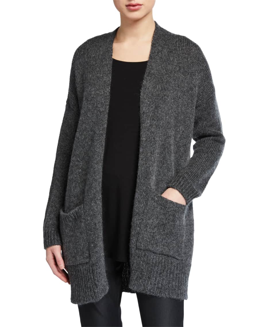 Eileen Fisher Air Wool/Mohair Shawl-Collar Cardigan | Neiman Marcus
