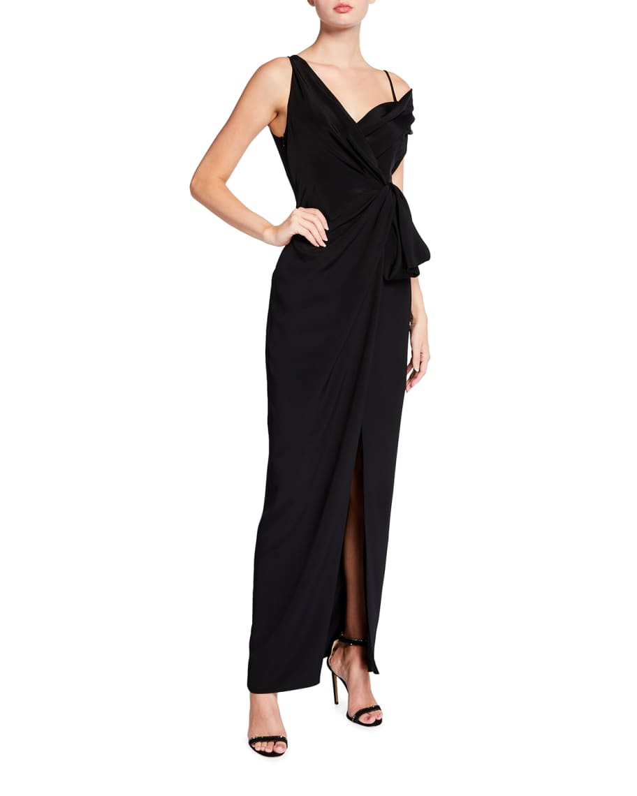 CUSHNIE Off-the-Shoulder Silk Draped Gown | Neiman Marcus