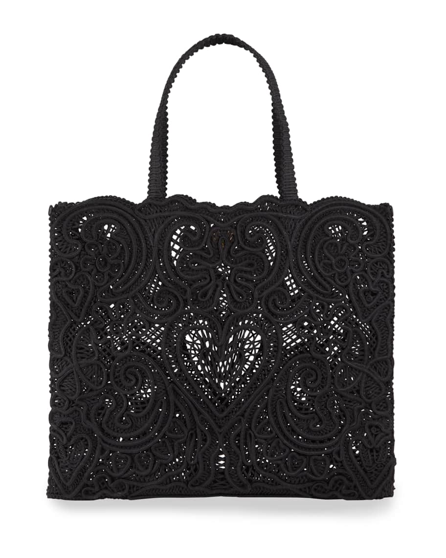 Dolce&Gabbana Beatrice Large Lace Tote Bag | Neiman Marcus