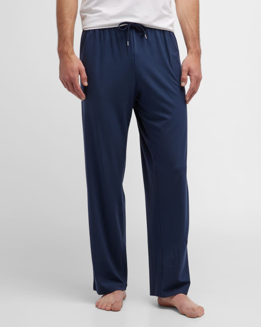 Derek Rose Jersey-Knit Lounge Pants, Navy | Neiman Marcus