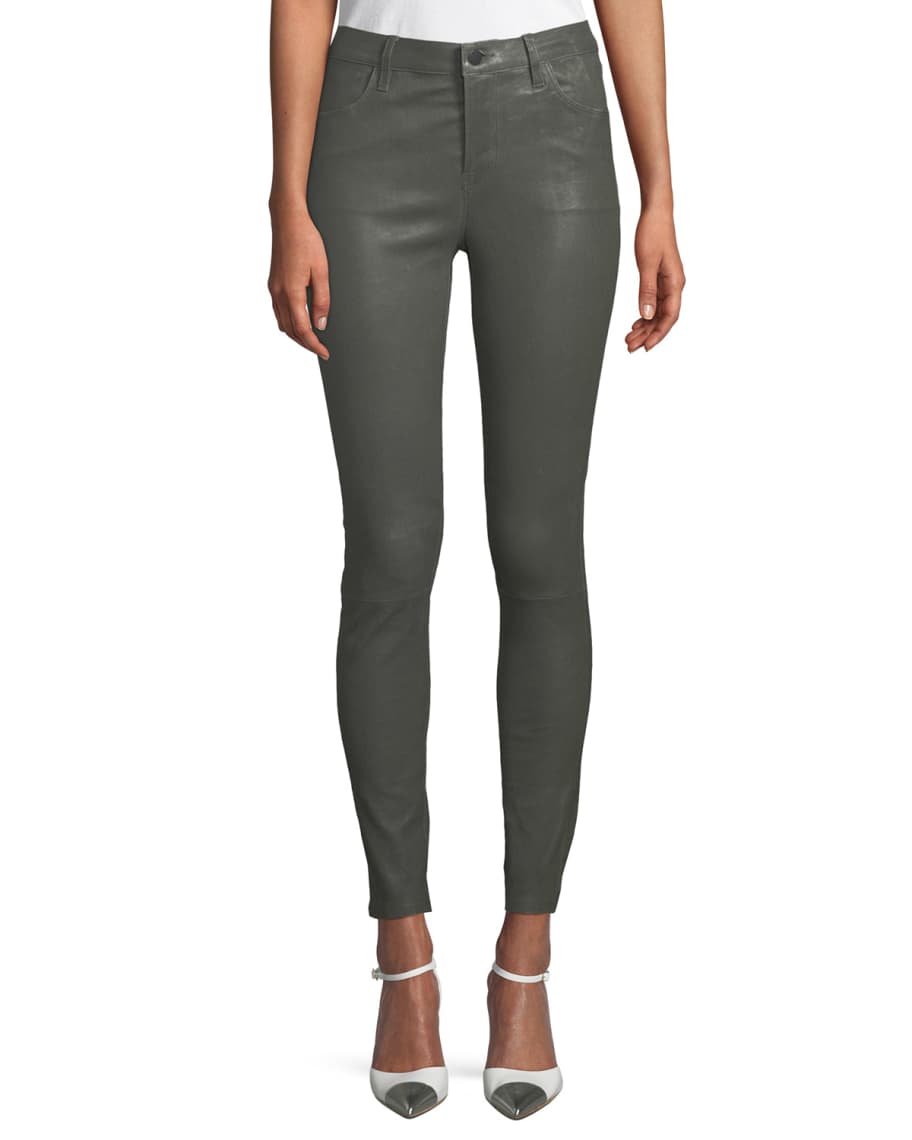 J brand maria high rise leather pants store
