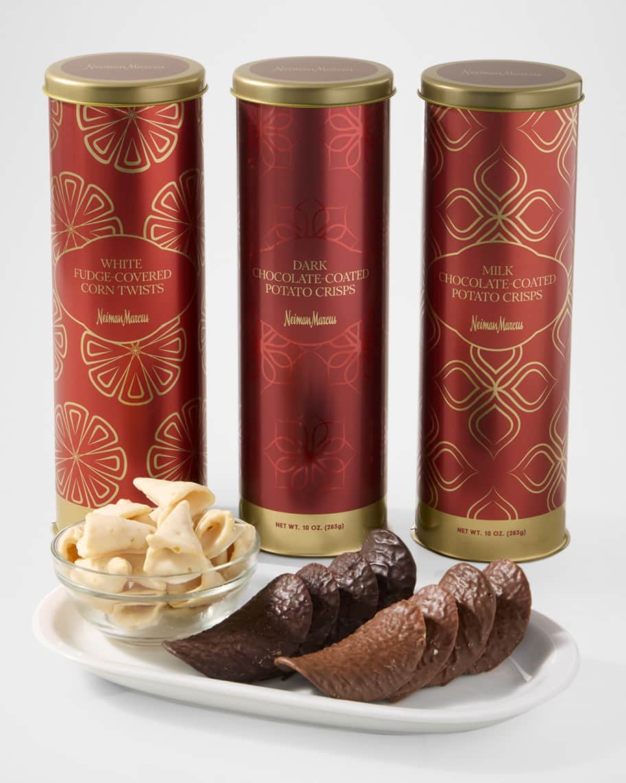 Neiman Marcus White Chocolate Fudge Coated Corn Twists & Chocolate