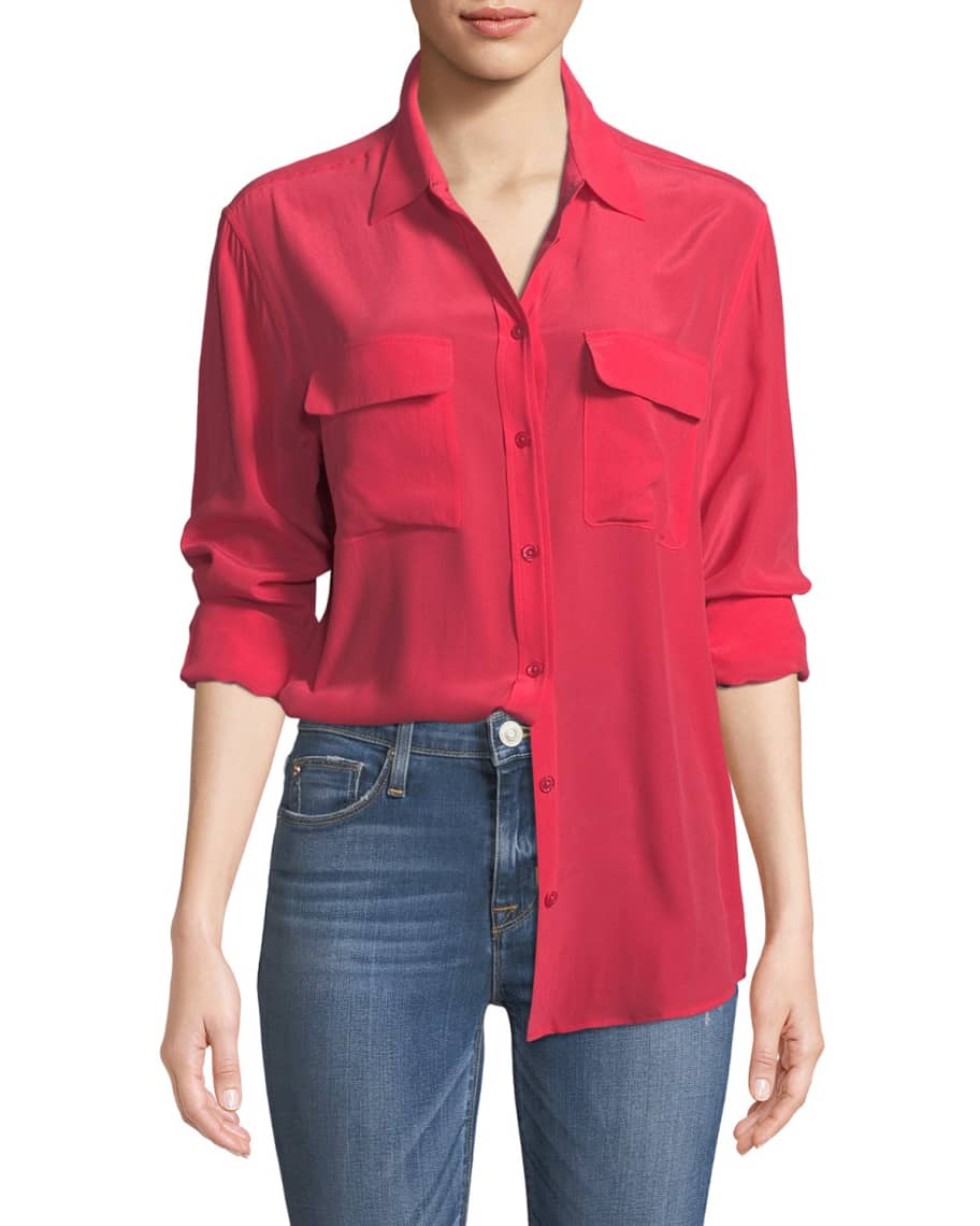 Equipment Signature Super Vintage Wash Silk Blouse Neiman Marcus