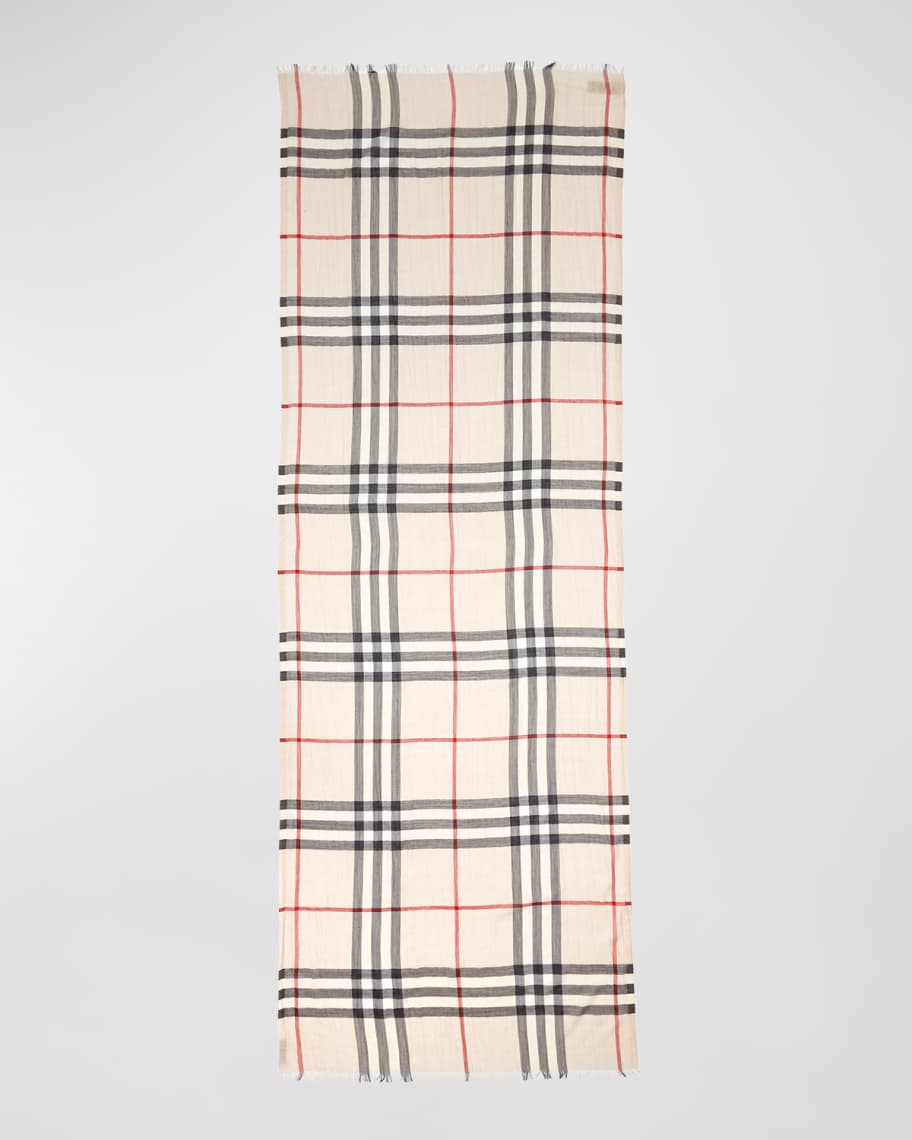 Burberry women's giant check wool silk scarf outlet