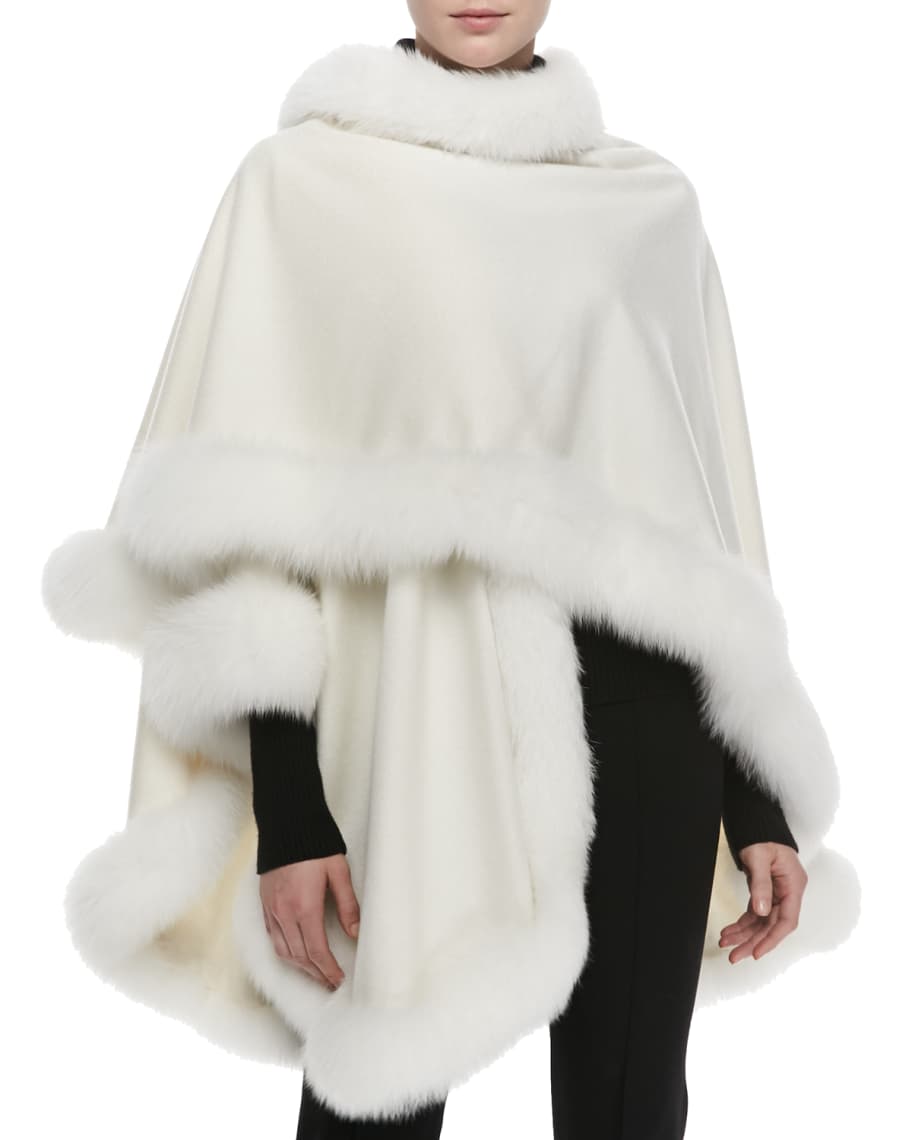 Louis Vuitton - Fox Fur Trim Wool & Cashmere Sweater Beige M