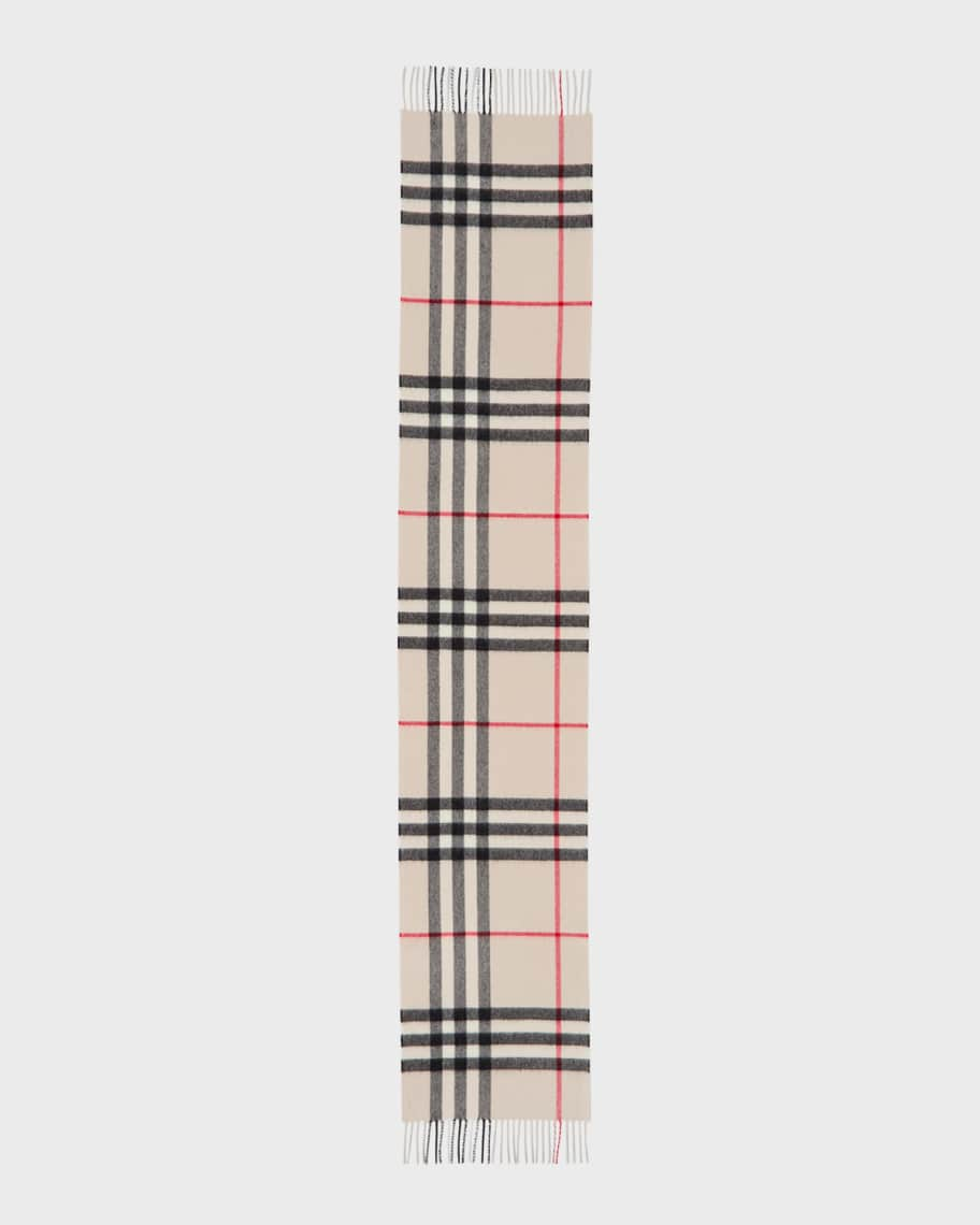 Burberry Check Cashmere Scarf Stone