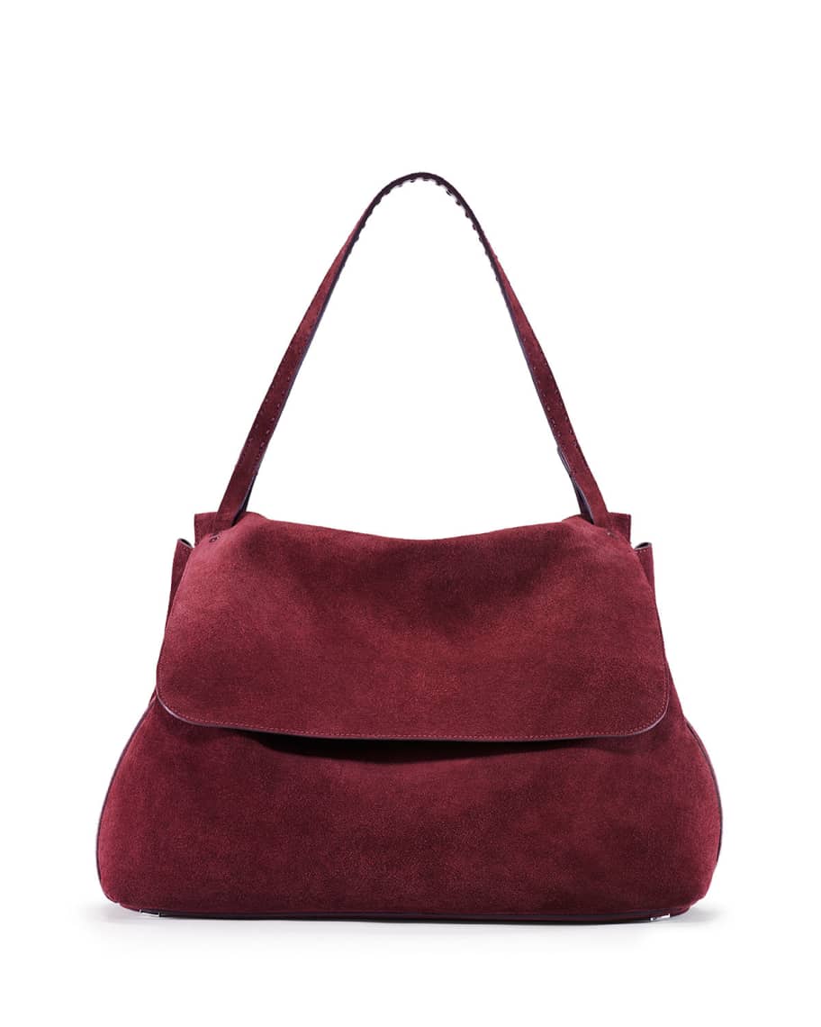 THE ROW Top Handle 14 Bag in Suede | Neiman Marcus