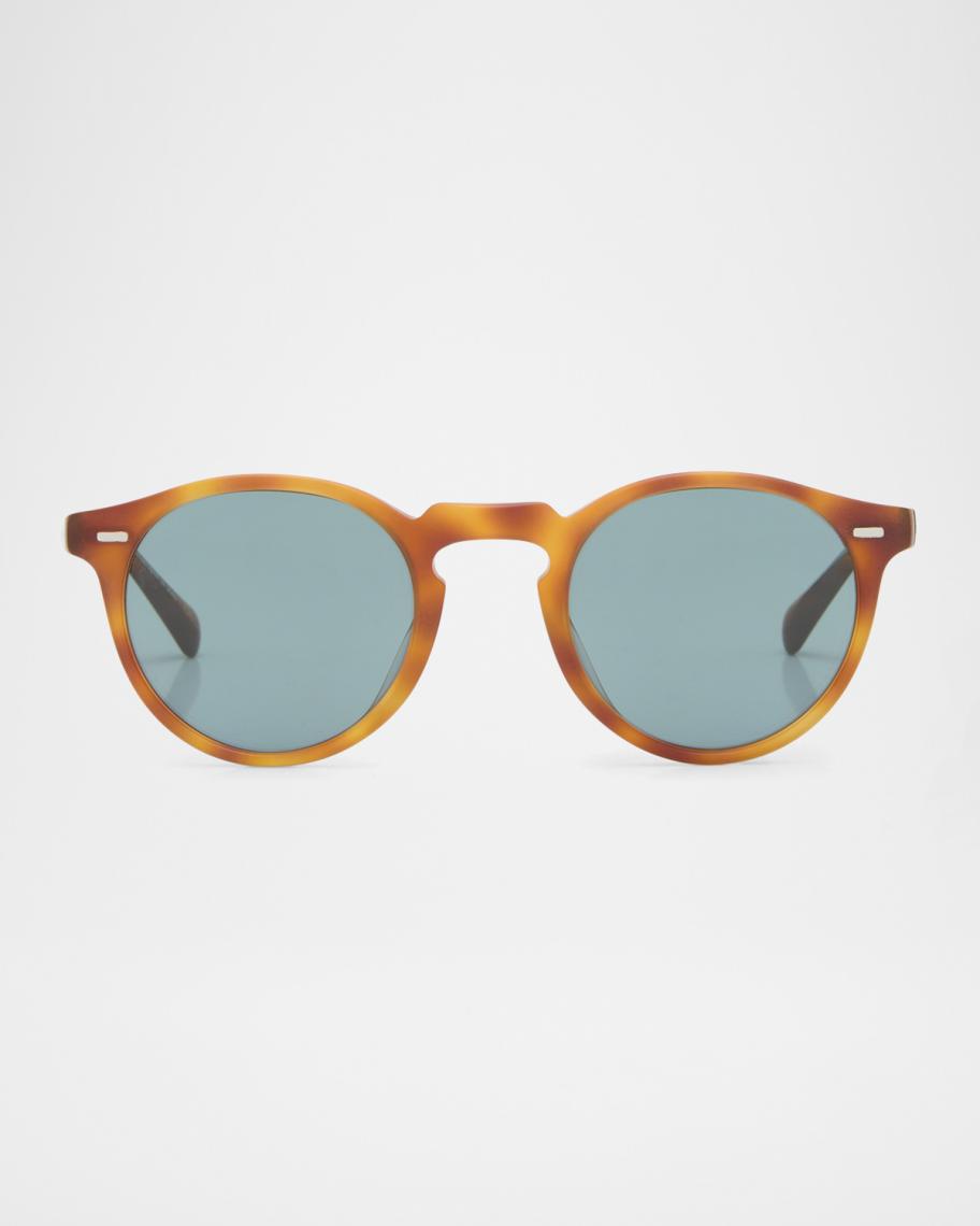 Oliver Peoples Gregory Peck Round Plastic Sunglasses, Brown 
