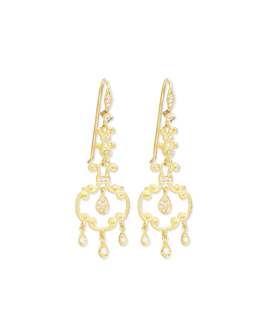 Eli Jewels Aegean Collection 18k Diamond Open-Drop Earrings | Neiman Marcus