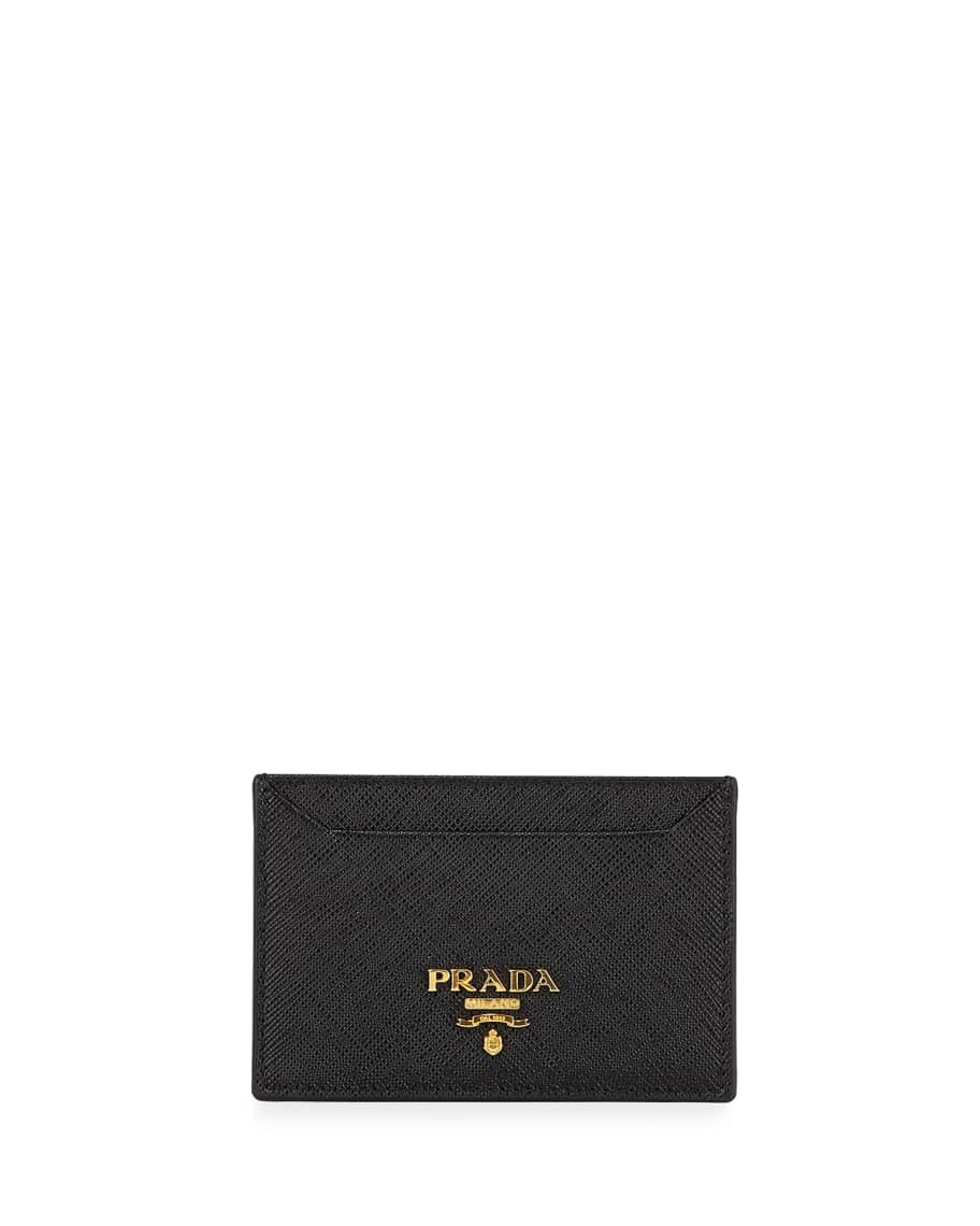 Prada Saffiano Card Holder, Black (Nero)