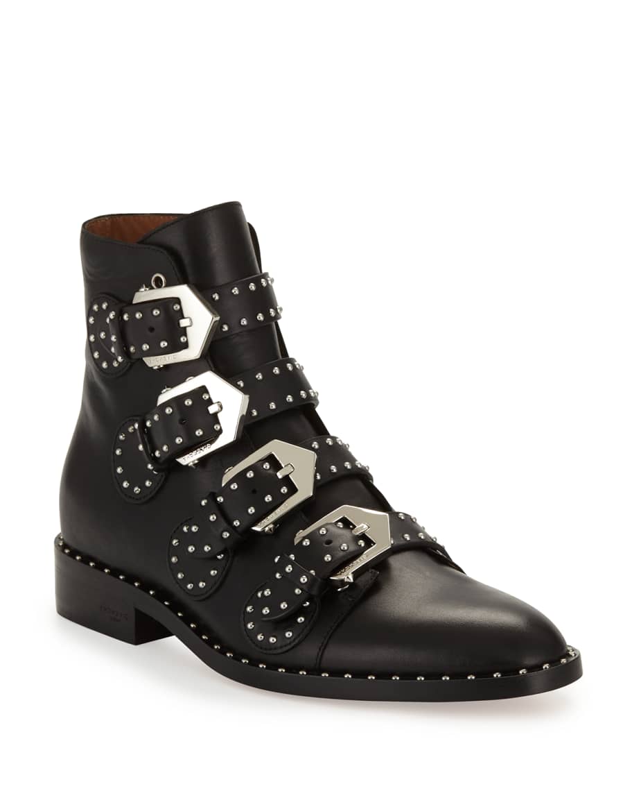Givenchy Studded Leather Ankle Boot, Black | Neiman Marcus
