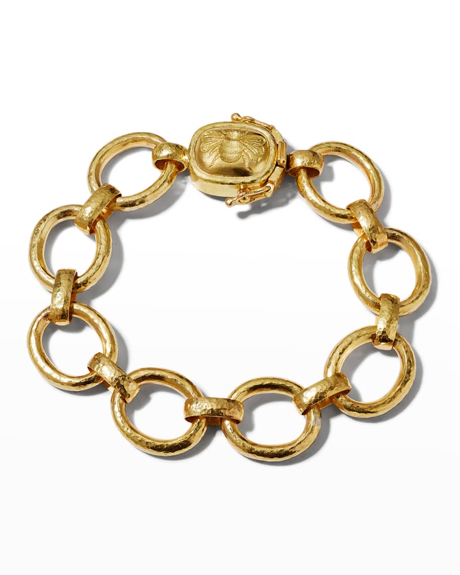 Elizabeth Locke 19k Gold Link Bracelet with Fat Bee Clasp | Neiman Marcus
