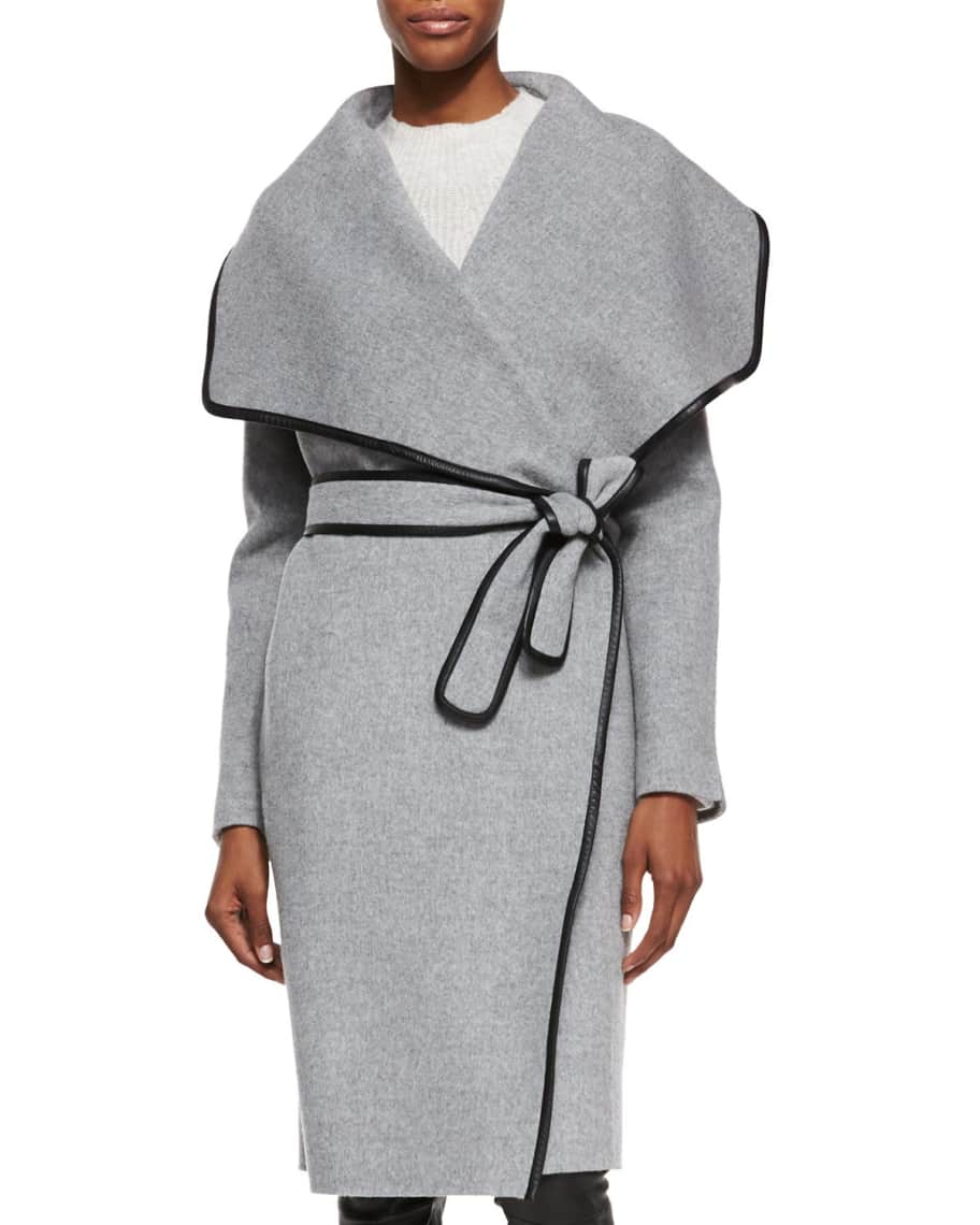 Vince drape front wool coat top