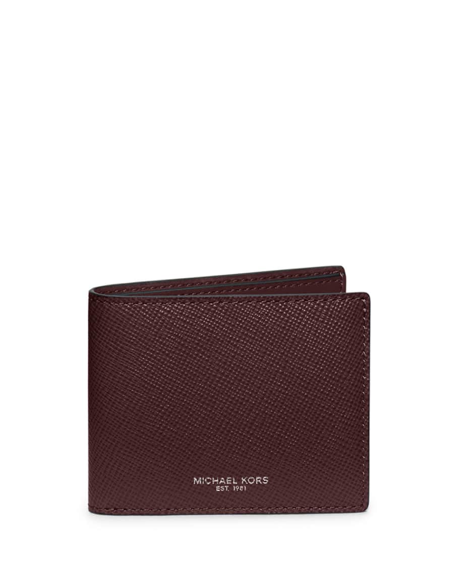 Michael Kors Harrison Cross Grain Leather Wallet Oxblood Neiman