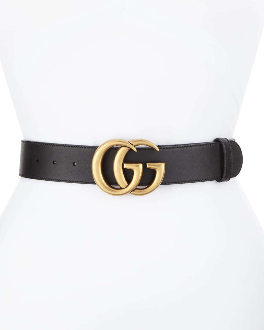 Gucci Leather Belt with GG Buckle | Neiman Marcus