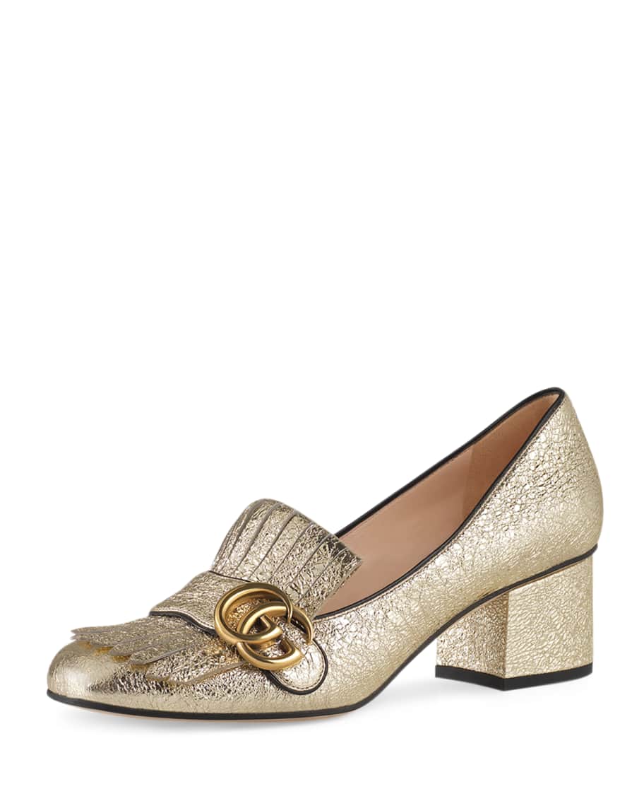 Gucci 55mm Marmont Metallic Loafer | Neiman Marcus