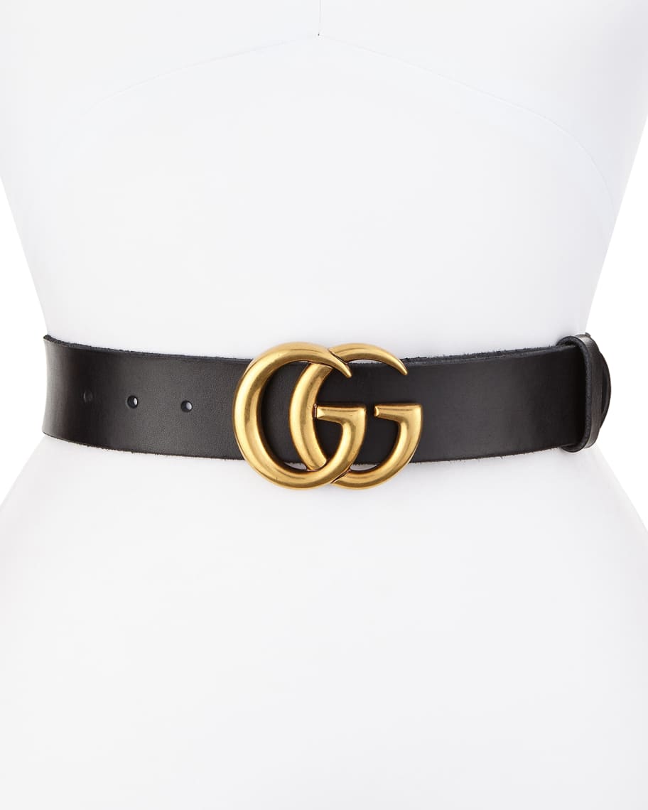 Gucci Leather Logo Belt - Black - Belts