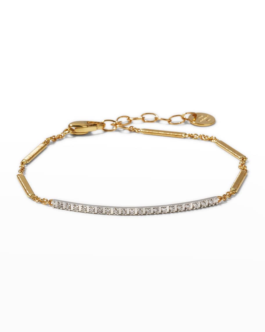 Marco Bicego Goa 18K Hand-Engraved Gold Diamond Bar Bracelet | Neiman ...