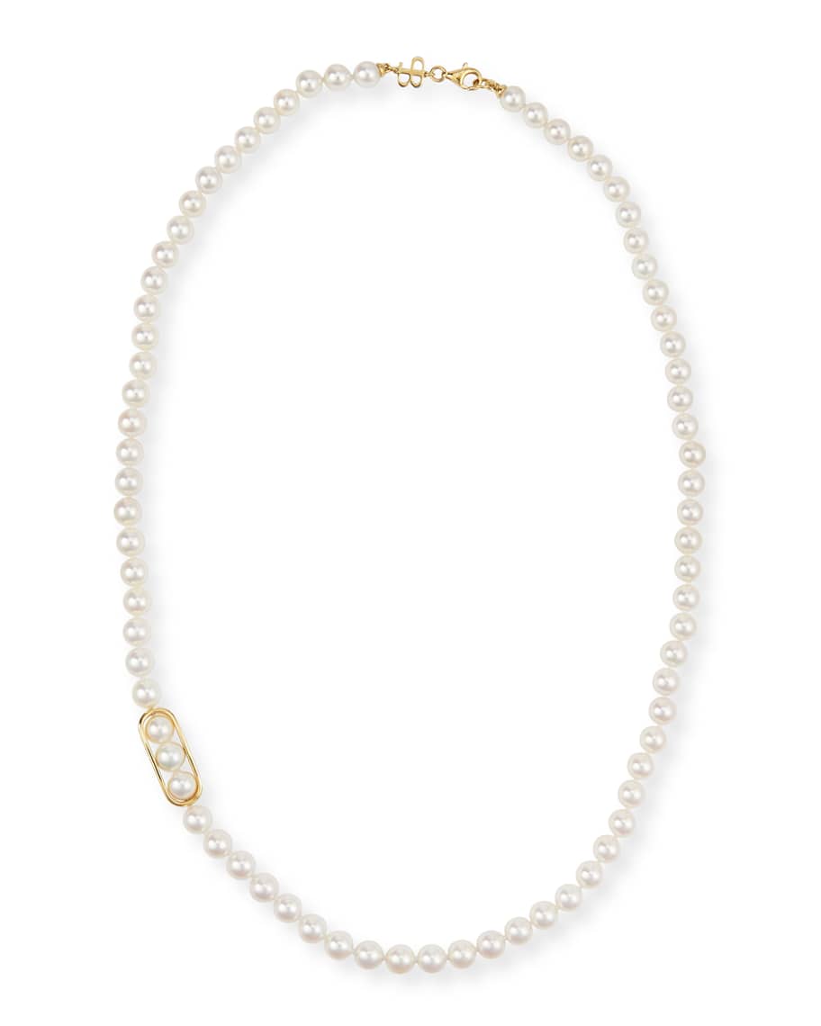 Belpearl 18K Gold Akoya Pearl Necklace, 24
