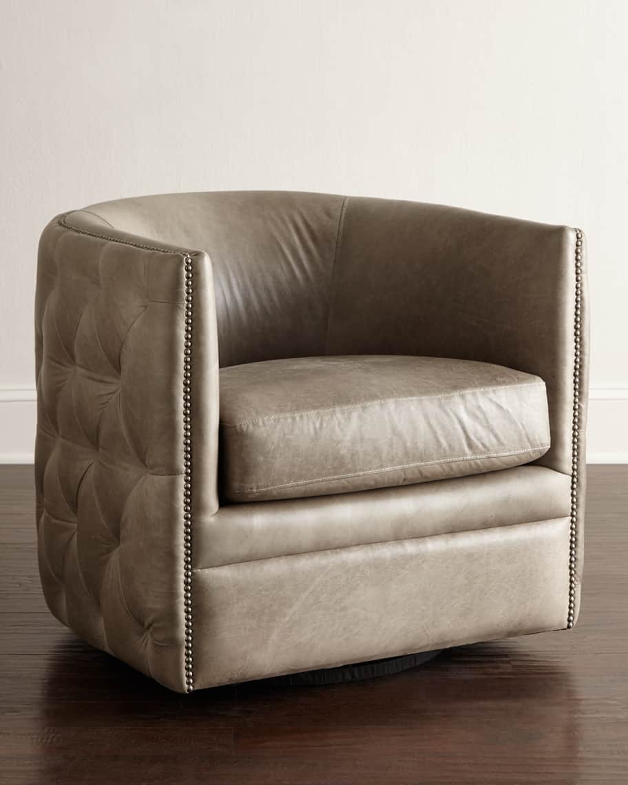 Bernhardt Abriola Leather Swivel Chair Neiman Marcus