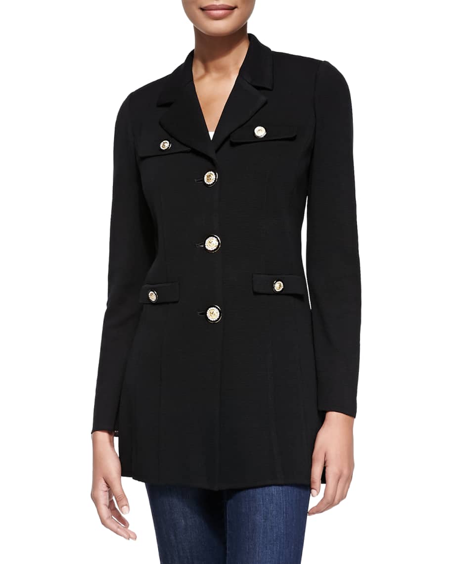 Misook Dressed Up Button-Front Jacket | Neiman Marcus