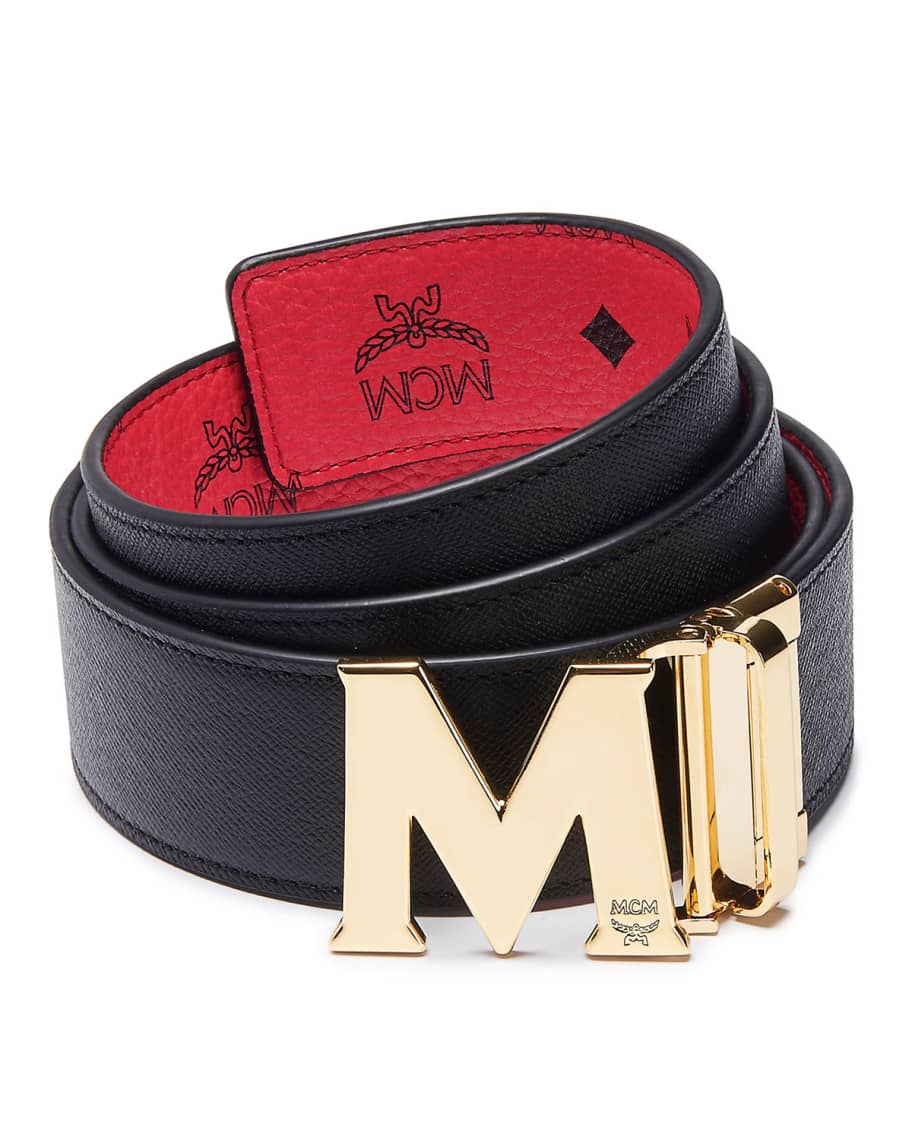MCM Claus Reversible Saffiano Leather Belt Neiman Marcus