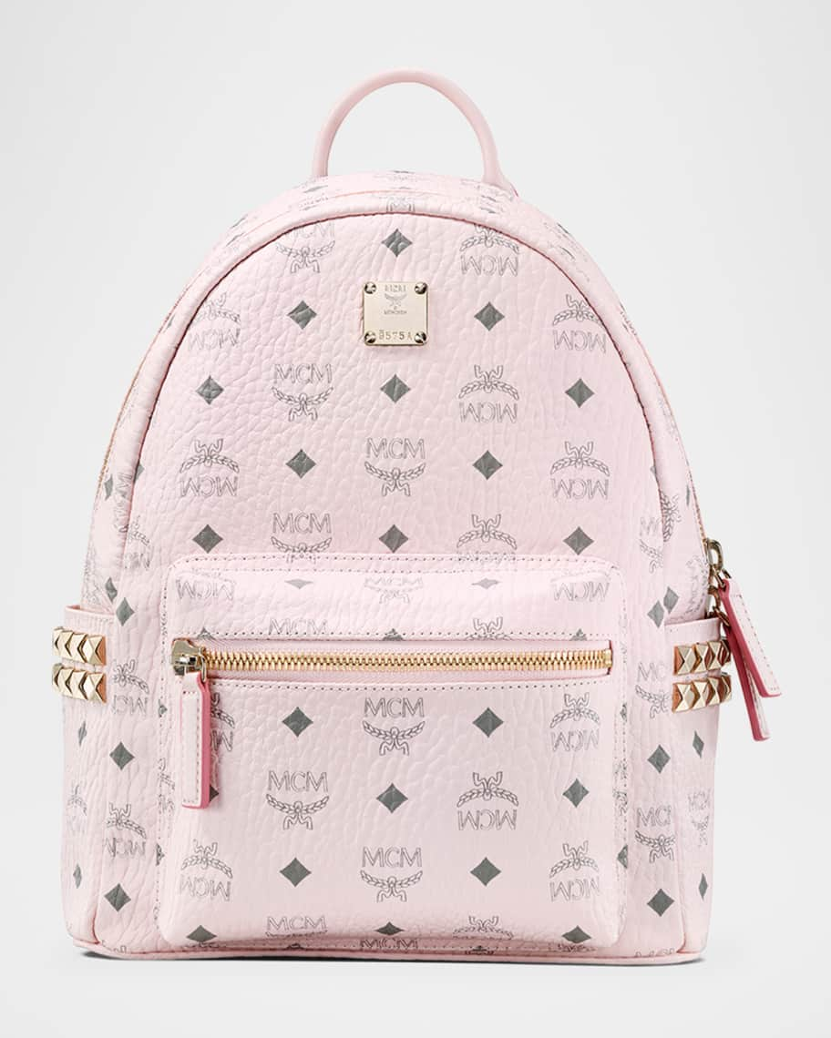 MCM Stark Visetos Small Side-Stud Backpack, Pink