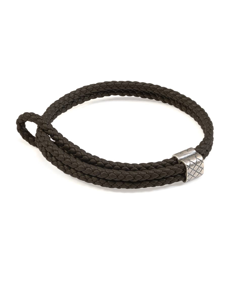 Bottega Veneta Men s Woven Leather Bracelet Neiman Marcus