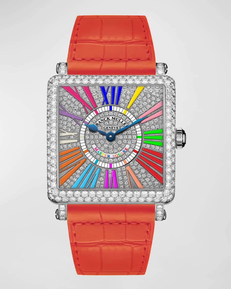 Franck Muller Men s 18K White Gold Master Square Diamond Watch Neiman Marcus