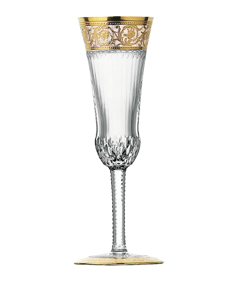 Saint Louis Crystal Thistle Gold Champagne Flute Neiman Marcus