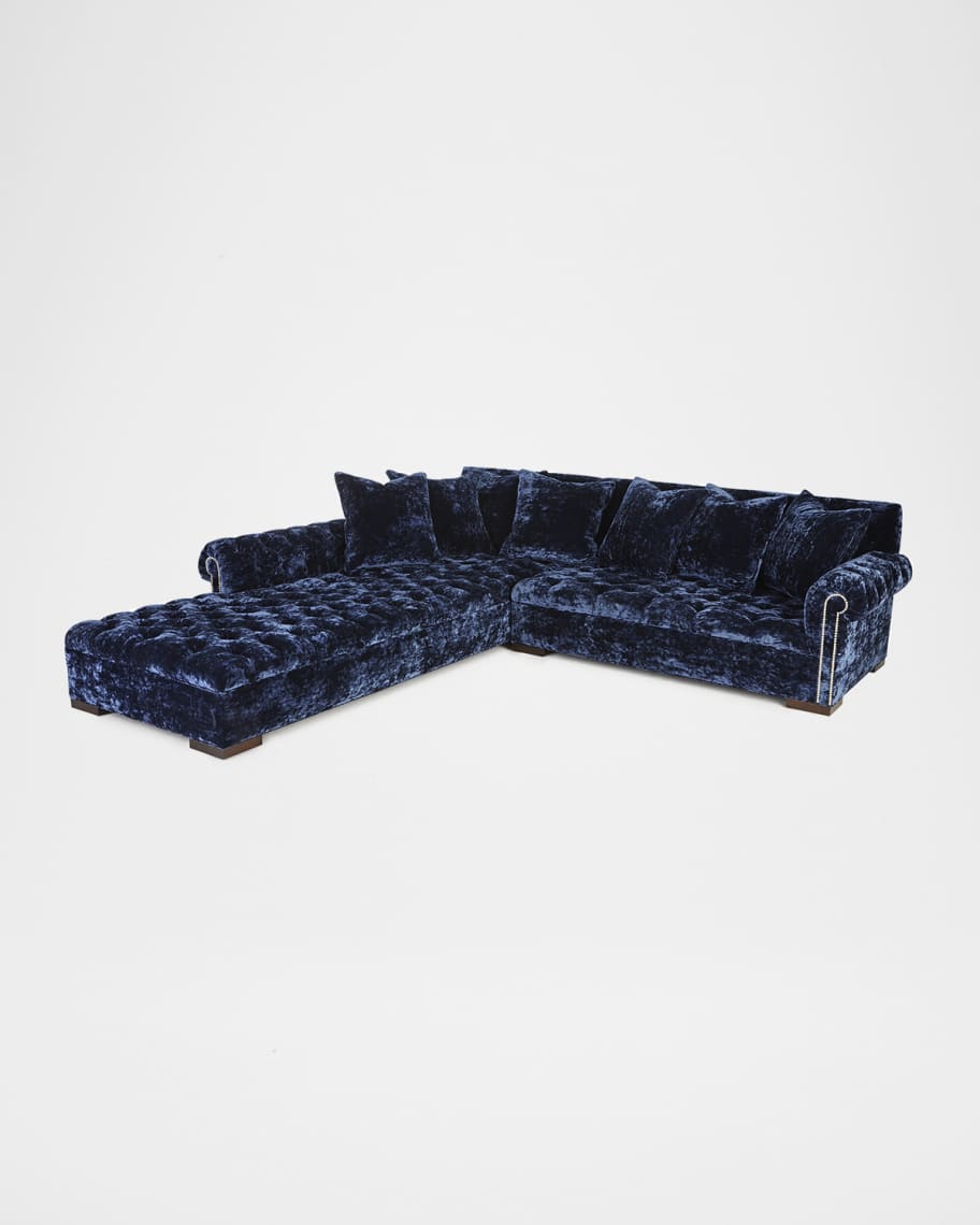 Haute House Divine Crushed Velvet Left-Chaise Sectional, 116