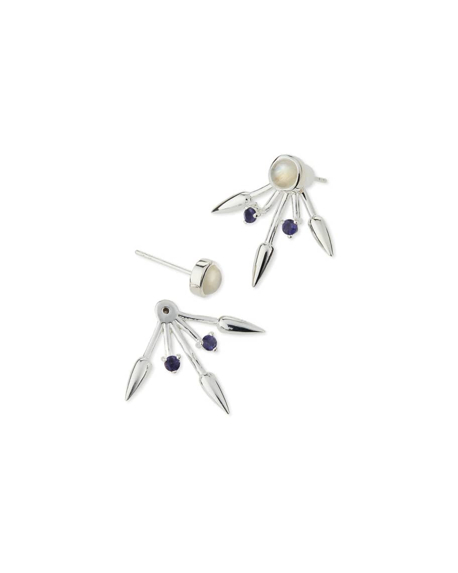 Pamela Love Beam Moonstone Spike Jacket Earrings | Neiman Marcus