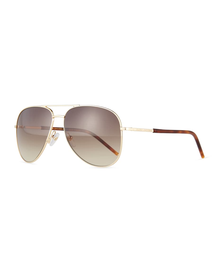 The Marc Jacobs Metal Aviator Sunglasses | Neiman Marcus