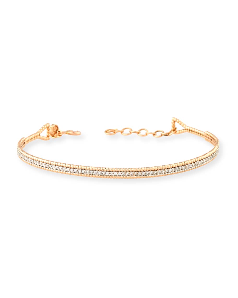 Kismet by Milka White Diamond Bar Bracelet in 14K Rose Gold | Neiman Marcus