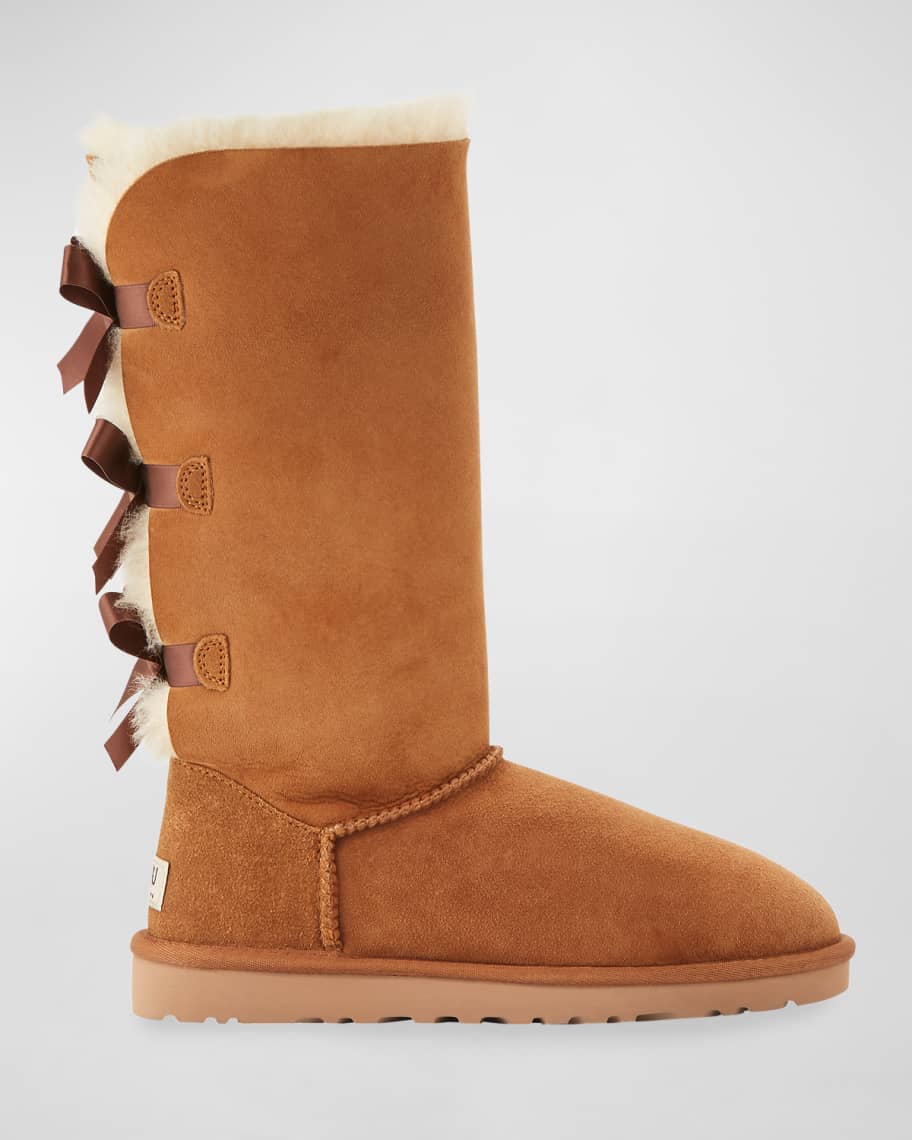 UGG Bailey Bow Tall Shearling Fur Boots | Neiman Marcus