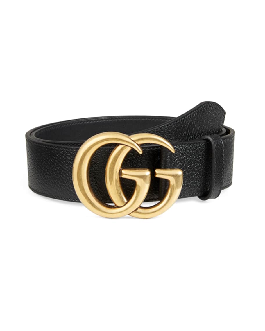 Gucci Men's Leather Belt with Double-G Buckle | Neiman Marcus