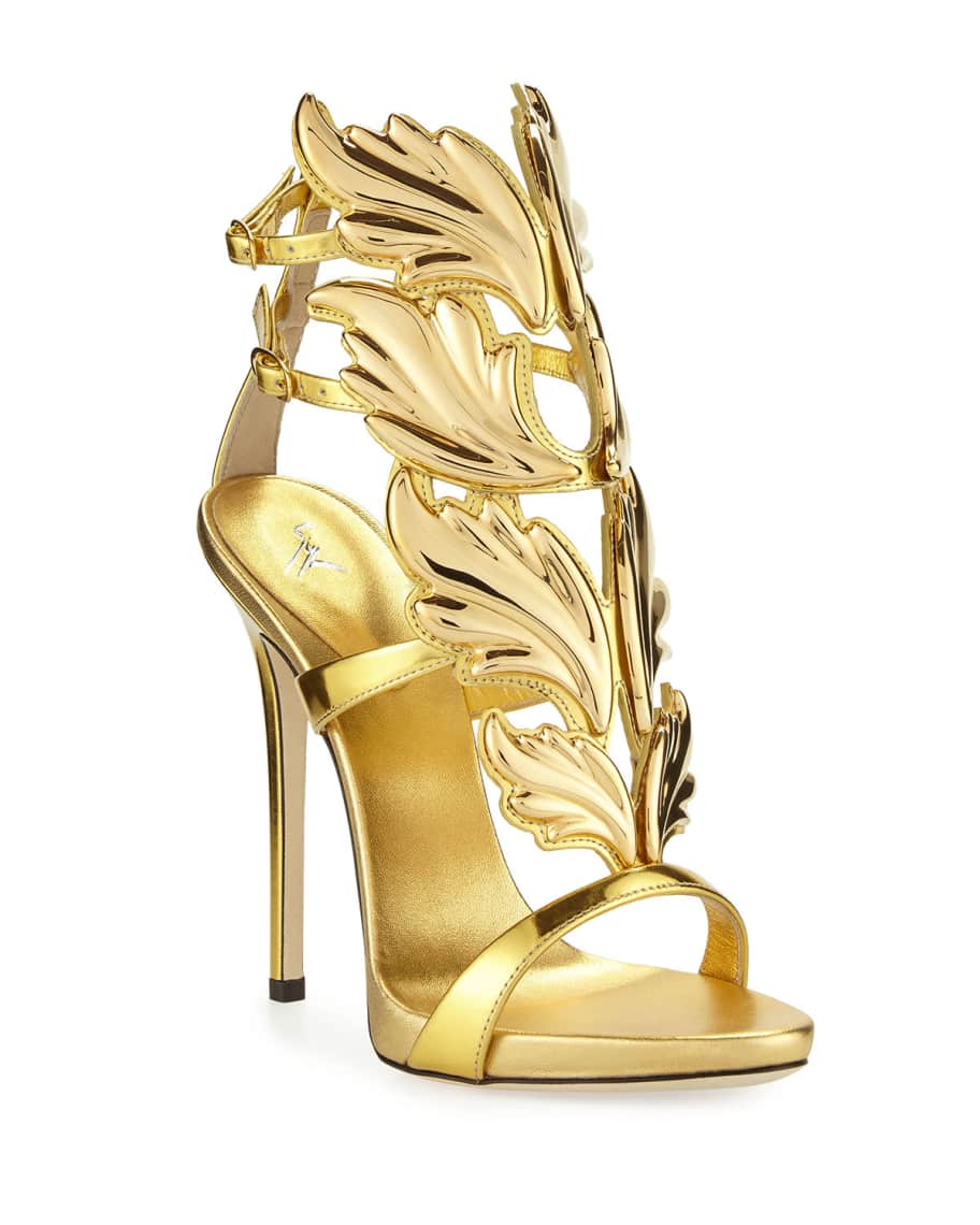 Gold giuseppe wing heels top