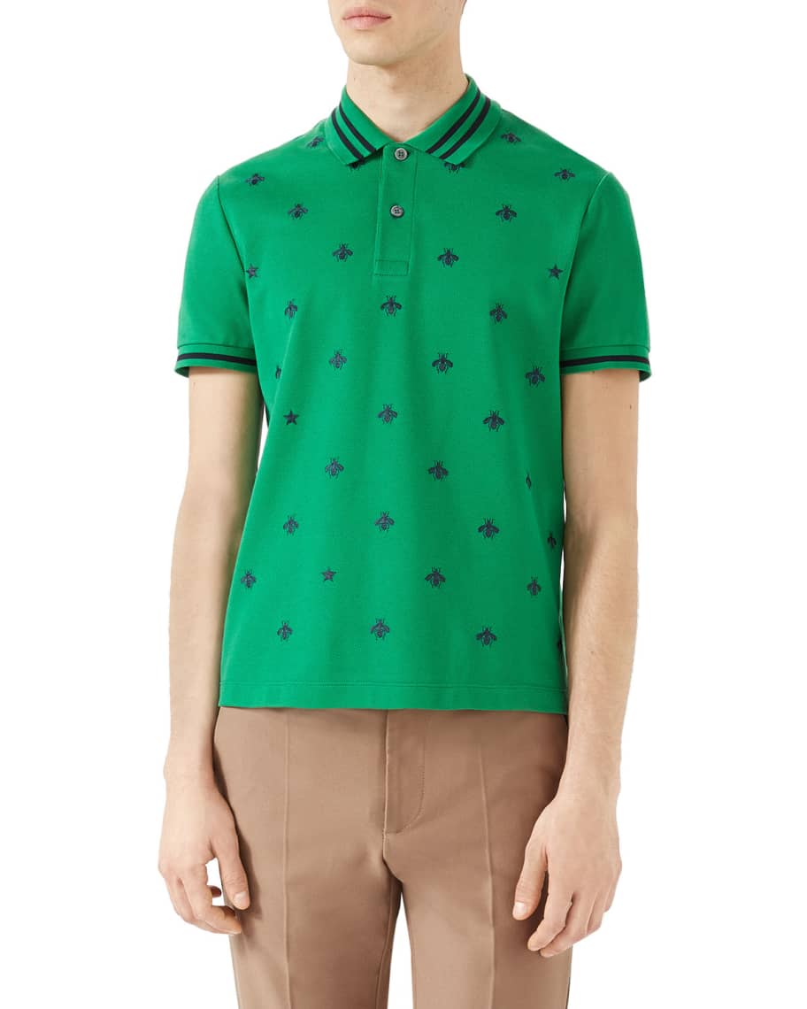 permeabilitet sfærisk konsensus Gucci Bee-Embroidered Polo Shirt | Neiman Marcus