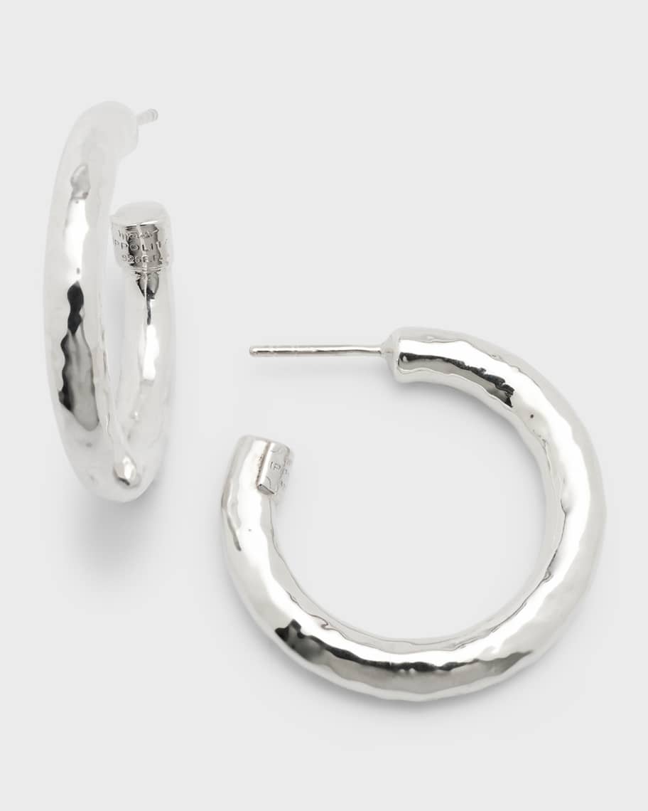 LOUISE Hoop Earrings in Stainless Steel With Round Sequins in 