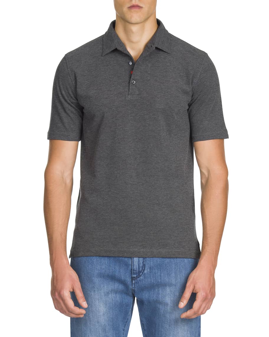 Isaia Washed Pique Polo Shirt | Neiman Marcus